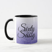 Blue Glitter Ombre 60 en Sassy 60th Birthday Mok (Links)