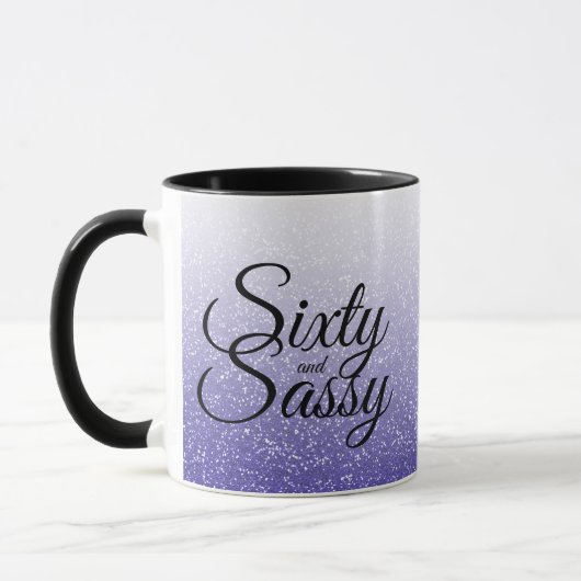 Blue Glitter Ombre 60 en Sassy 60th Birthday Mok (Links)