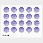 Blue Glitter Ombre 60 en Sassy 60th Birthday Ronde Sticker (Vel)