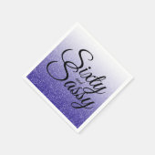 Blue Glitter Ombre 60 en Sassy 60th Birthday Servet (Hoek)