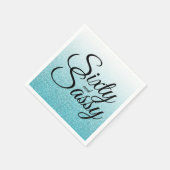 Blue Glitter Ombre 60 en Sassy 60th Birthday Servet (Hoek)