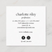 Blue Glitter Ombre Cursive Your Logo social icon Vierkante Visitekaartje (Achterkant)