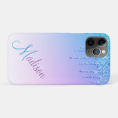 Blue Glitter Ombré Glam Sparkles Case-Mate iPhone Case (Achterkant (horizontaal))