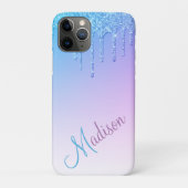 Blue Glitter Ombré Glam Sparkles Case-Mate iPhone Case (Achterkant)