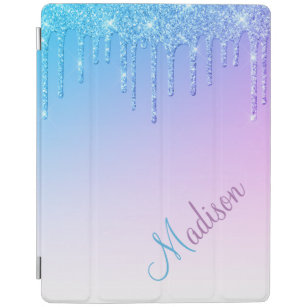 Blue Glitter Ombré Glam Sparkles iPad Cover