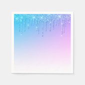 Blue Glitter Ombré Glam Sparkles Party Servet (Voorkant)