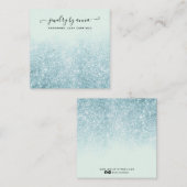 Blue Glitter Oorbel Studs Display Kaart Vierkante Visitekaartje (Voorkant / Achterkant)