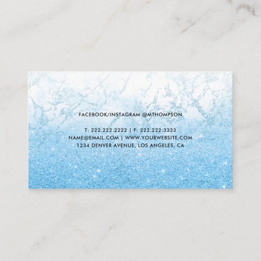 Blue Glitter Personal Trainer Visitekaartje (Achterkant)