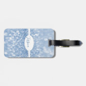 Blue Glitter Personaliseer Bagagelabel (Achterkant horizontaal)