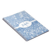 Blue Glitter Personaliseer Notitieboek (Rechterzijde)
