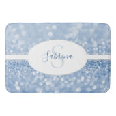 Blue Glitter Personaliseert Bath Mat (Voorkant)