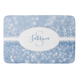 Blue Glitter Personaliseert Bath Mat