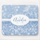 Blue Glitter Personaliseert Muismat (Voorkant)