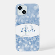 Blue Glitter Personaliseert Samsung Galaxy Hoesje