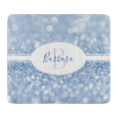 Blue Glitter Personaliseert snijkaart Snijplank (Voorkant)