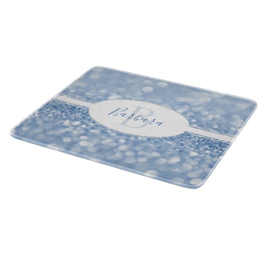 Blue Glitter Personaliseert snijkaart Snijplank (Hoek)