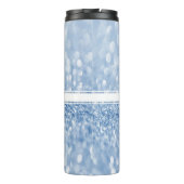 Blue Glitter Personalize Thermal Tumbler Thermosbeker (Achterkant)