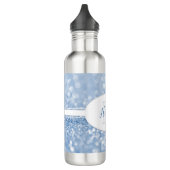 Blue Glitter Personalize Water Bottle Waterfles (Links)