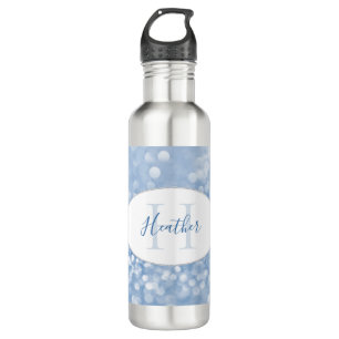 Blue Glitter Personalize Water Bottle Waterfles