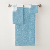 Blue Glitter Personalized Bath Towels Bad Handdoek (Insitu)