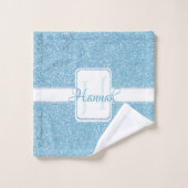 Blue Glitter Personalized Bath Towels Bad Handdoek (Wasdoekje)
