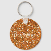 Blue Glitter Personalized Bridesmaid Sleutelhanger (Voorkant)