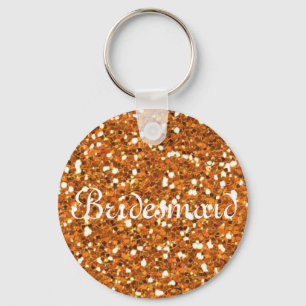 Blue Glitter Personalized Bridesmaid Sleutelhanger