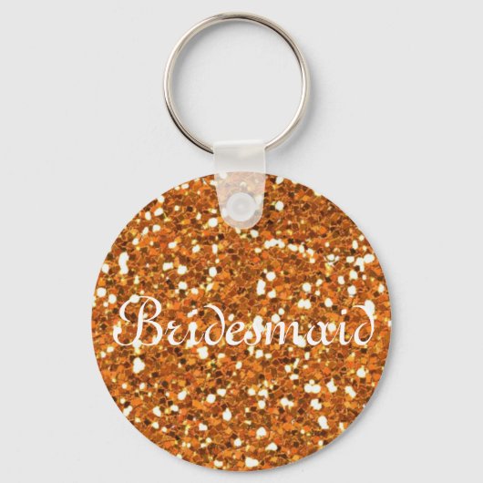 Blue Glitter Personalized Bridesmaid Sleutelhanger (Voorkant)