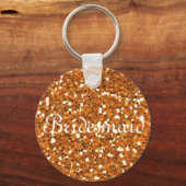 Blue Glitter Personalized Bridesmaid Sleutelhanger (Voorkant)
