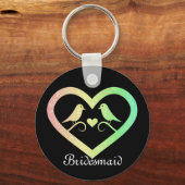 Blue Glitter Personalized Bridesmaid Sleutelhanger (Voorkant)