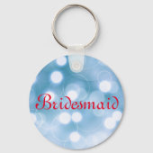 Blue Glitter Personalized Bridesmaid Sleutelhanger (Voorkant)