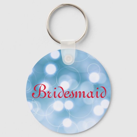 Blue Glitter Personalized Bridesmaid Sleutelhanger (Voorkant)