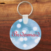 Blue Glitter Personalized Bridesmaid Sleutelhanger (Voorkant)