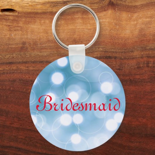 Blue Glitter Personalized Bridesmaid Sleutelhanger (Voorkant)