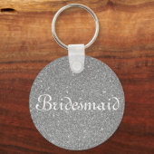 Blue Glitter Personalized Bridesmaid Sleutelhanger (Voorkant)