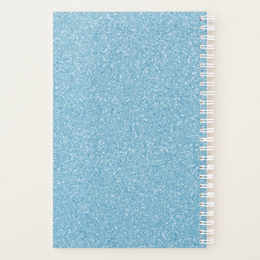 Blue Glitter Personalized Planner (Achterkant)