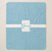 Blue Glitter Personalized Sherpa Blanket Deken (Voorkant)