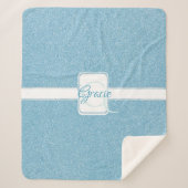 Blue Glitter Personalized Sherpa Blanket Sherpa Deken (Voorkant)