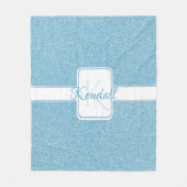 Blue Glitter Personalized Throw Blanket Fleece Deken (Voorkant)
