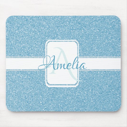 Blue Glitter persoonlijke Muismat (Voorkant)