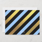 Blue Glitter Photo Graduparty Invitation Kaart (Achterkant)