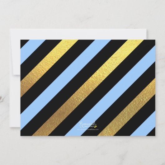 Blue Glitter Photo Graduparty Invitation Kaart (Achterkant)