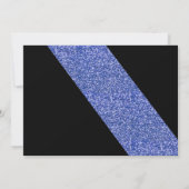Blue Glitter Photo Lijst Afstuderen Invitation Kaart (Achterkant)