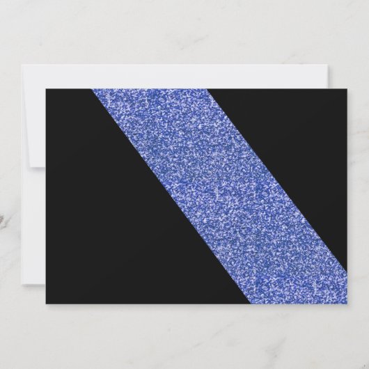 Blue Glitter Photo Lijst Afstuderen Invitation Kaart (Achterkant)