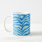 Blue Glitter Print Zebra Stripe Bling Patroon Koffiemok (Links)