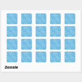Blue Glitter Print Zebra Stripe Bling Patroon Vierkante Sticker (Vel)