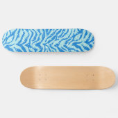 Blue Glitter Print Zebra Stripe Patroon Skateboard (Horizontaal)