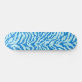 Blue Glitter Print Zebra Stripe Patroon Skateboard (Horizontaal)