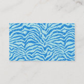 Blue Glitter Print Zebra Stripe Patroon Visitekaartje (Achterkant)