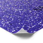 Blue Glitter Quinceañera 15th Birthday Welcome Poster (Hoek)